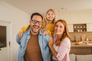 happy parents and child